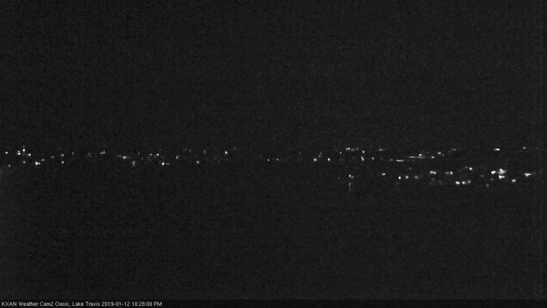 Lake Travis webcam, January 12, 2019 9:30 PM CT