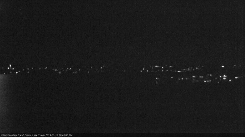 Lake Travis webcam, January 12, 2019 9:45 PM CT