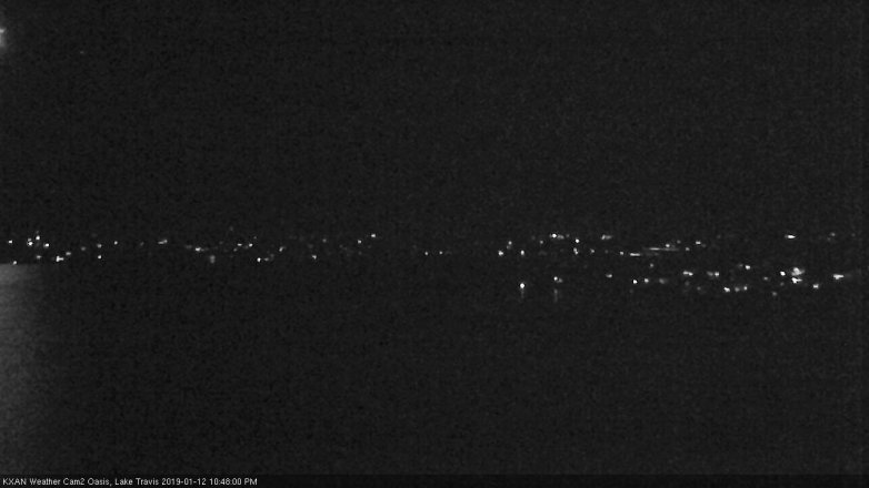 Lake Travis webcam, January 12, 2019 9:50 PM CT