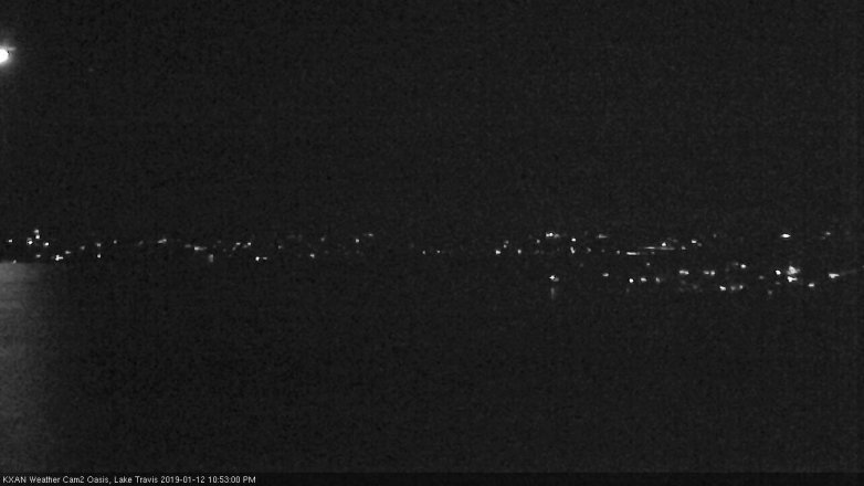 Lake Travis webcam, January 12, 2019 9:55 PM CT