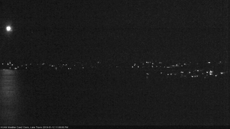 Lake Travis webcam, January 12, 2019 10:10 PM CT