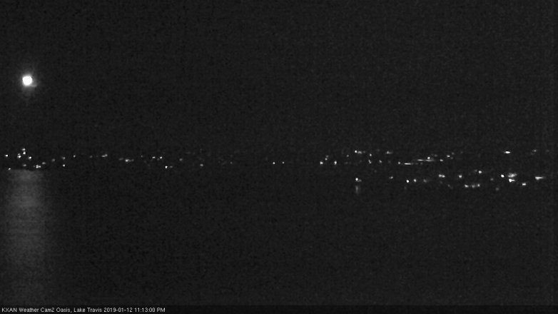 Lake Travis webcam, January 12, 2019 10:15 PM CT