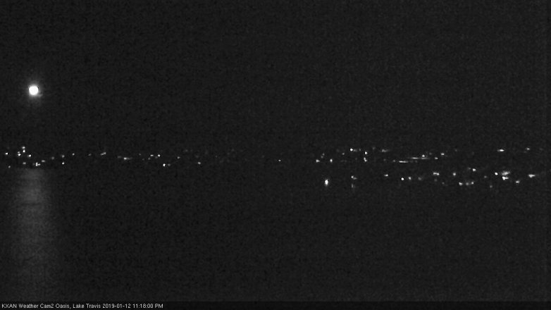Lake Travis webcam, January 12, 2019 10:20 PM CT