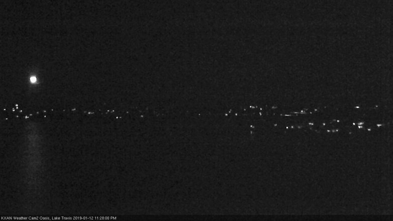 Lake Travis webcam, January 12, 2019 10:30 PM CT