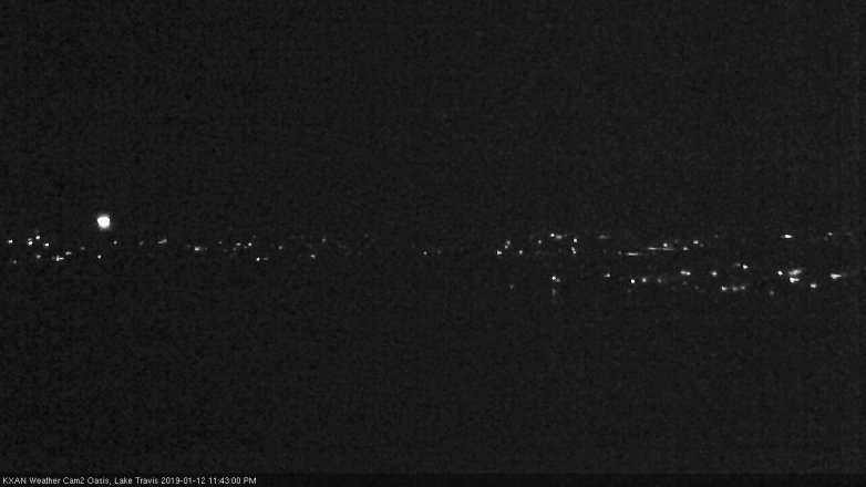 Lake Travis webcam, January 12, 2019 10:45 PM CT