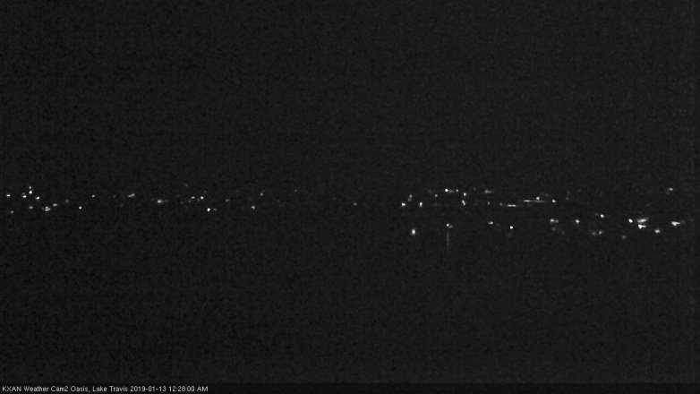 Lake Travis webcam, January 12, 2019 11:30 PM CT