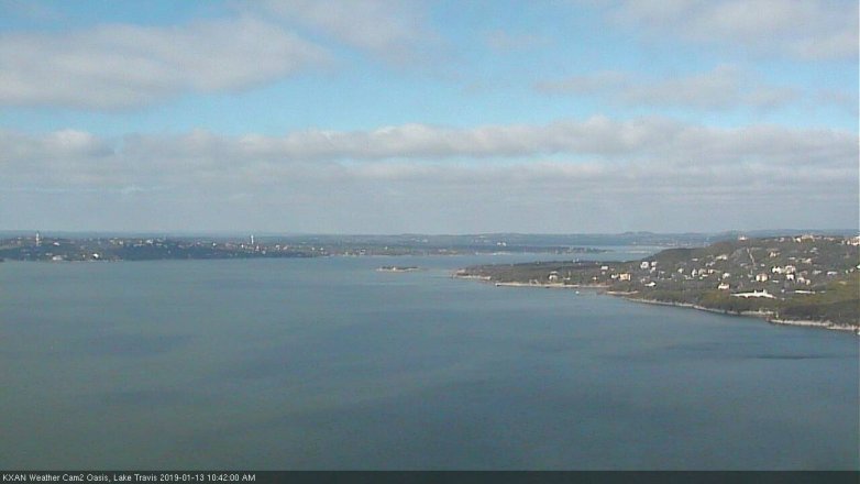 Lake Travis webcam, January 13, 2019 9:45 AM CT