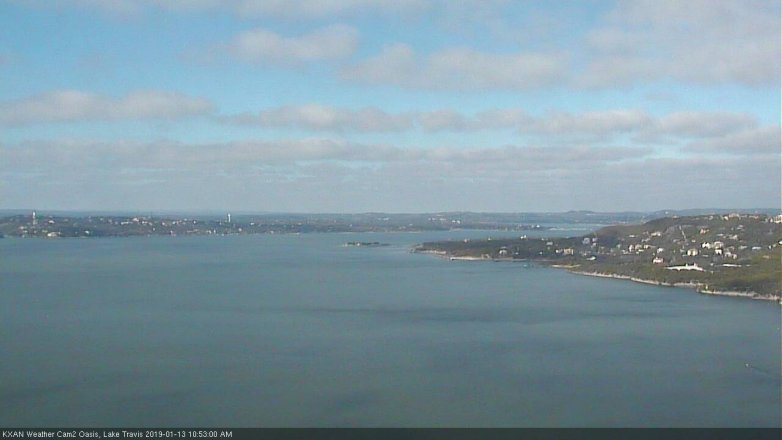 Lake Travis webcam, January 13, 2019 9:55 AM CT