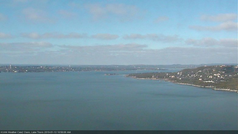 Lake Travis webcam, January 13, 2019 10:00 AM CT