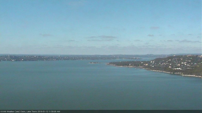 Lake Travis webcam, January 13, 2019 11:00 AM CT