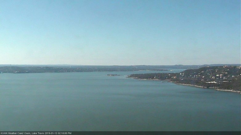 Lake Travis webcam, January 13, 2019 1:20 PM CT