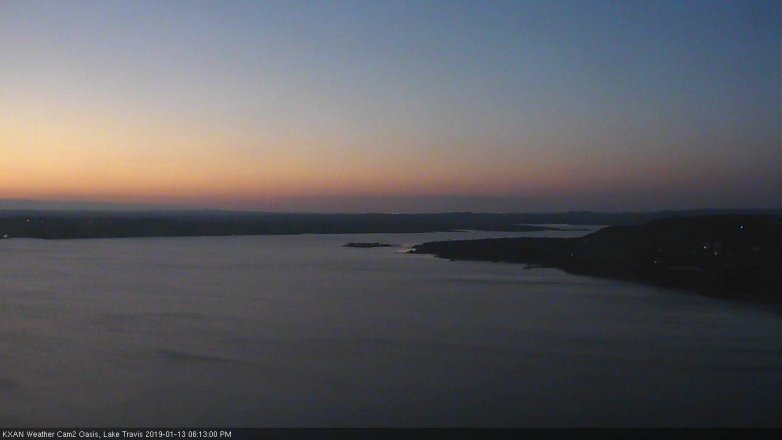 Lake Travis webcam, January 13, 2019 5:15 PM CT
