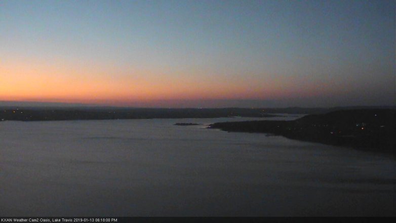 Lake Travis webcam, January 13, 2019 5:20 PM CT