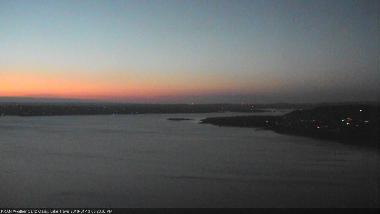 Lake Travis webcam, January 13, 2019 5:25 PM CT