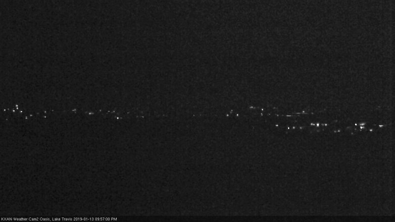 Lake Travis webcam, January 13, 2019 9:00 PM CT