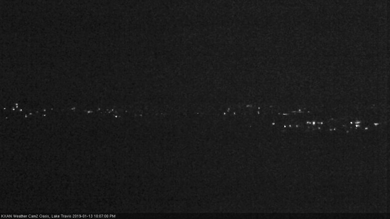 Lake Travis webcam, January 13, 2019 9:10 PM CT