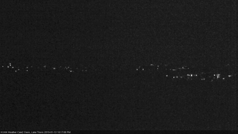 Lake Travis webcam, January 13, 2019 9:20 PM CT