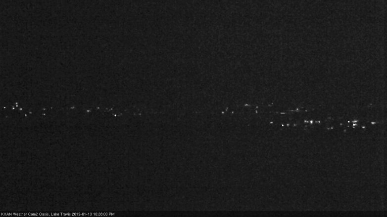 Lake Travis webcam, January 13, 2019 9:30 PM CT