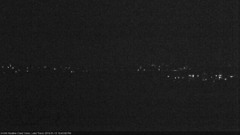 Lake Travis webcam, January 13, 2019 9:45 PM CT