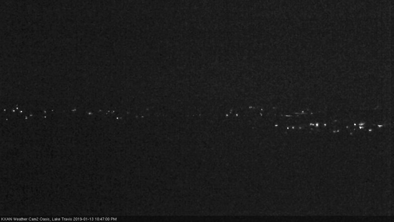 Lake Travis webcam, January 13, 2019 9:50 PM CT