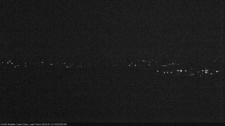 Lake Travis webcam, January 13, 2019 9:55 PM CT