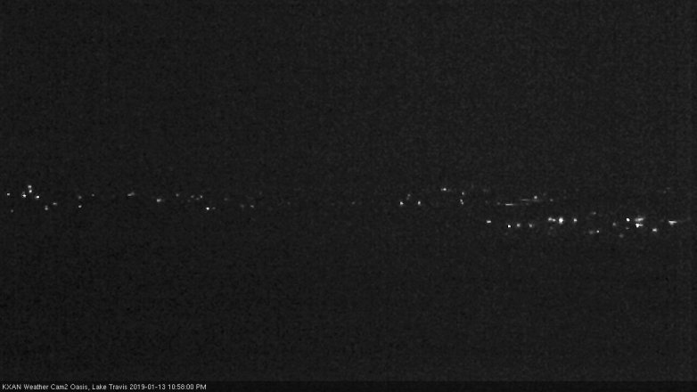 Lake Travis webcam, January 13, 2019 10:00 PM CT