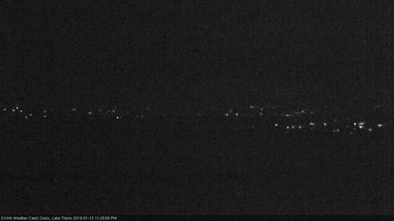 Lake Travis webcam, January 13, 2019 10:30 PM CT