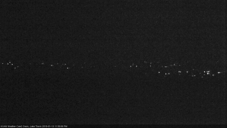 Lake Travis webcam, January 13, 2019 11:00 PM CT