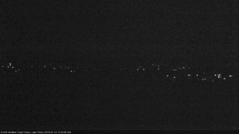 Lake Travis webcam, January 13, 2019 11:05 PM CT