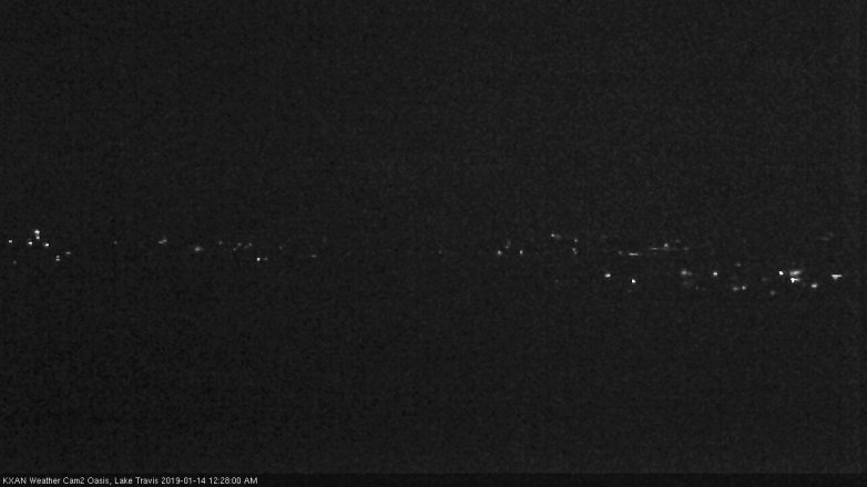Lake Travis webcam, January 13, 2019 11:30 PM CT