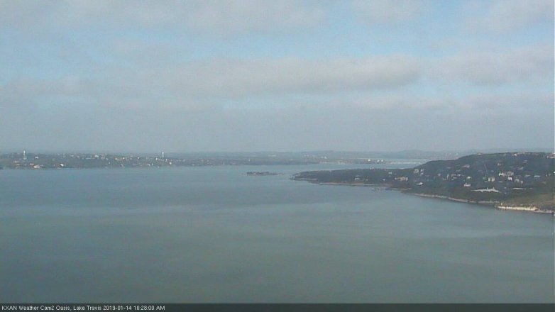 Lake Travis webcam, January 14, 2019 9:30 AM CT