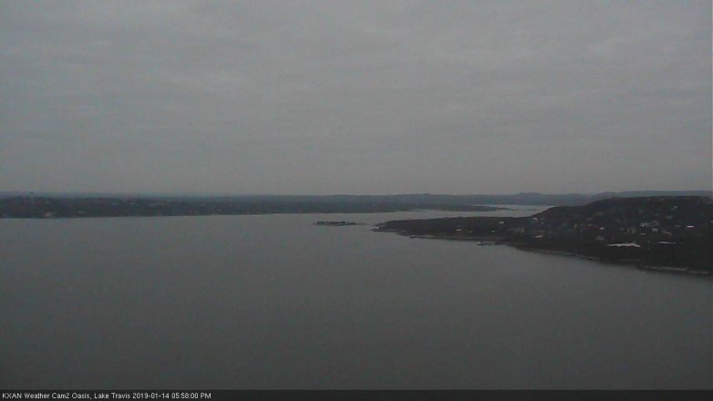 Lake Travis webcam, January 14, 2019 5:00 PM CT