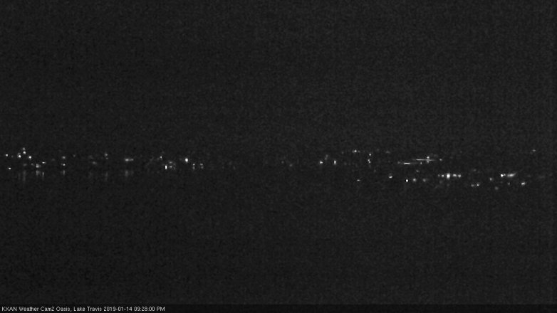 Lake Travis webcam, January 14, 2019 8:30 PM CT