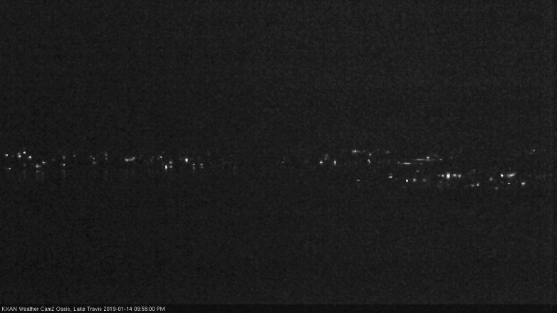 Lake Travis webcam, January 14, 2019 9:00 PM CT