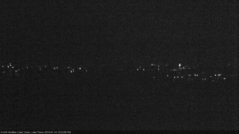 Lake Travis webcam, January 14, 2019 9:25 PM CT