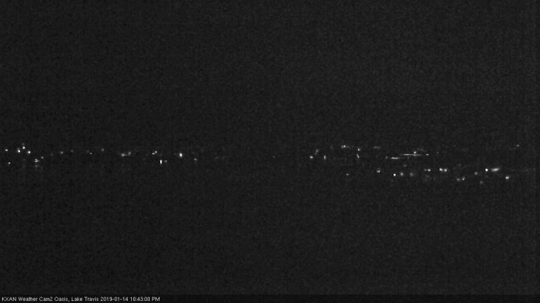 Lake Travis webcam, January 14, 2019 9:45 PM CT