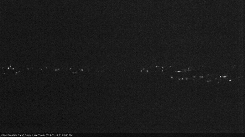 Lake Travis webcam, January 14, 2019 10:30 PM CT