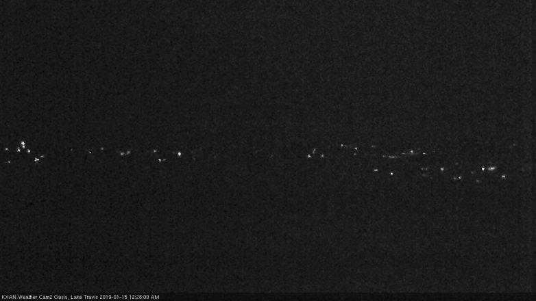 Lake Travis webcam, January 14, 2019 11:30 PM CT