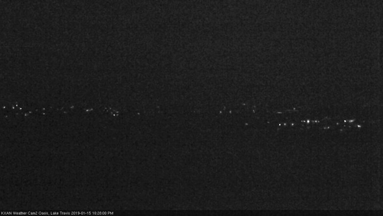 Lake Travis webcam, January 15, 2019 9:30 PM CT