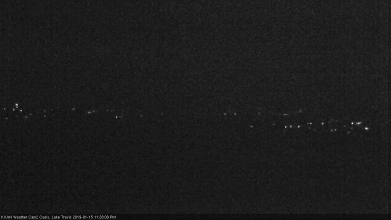 Lake Travis webcam, January 15, 2019 10:30 PM CT