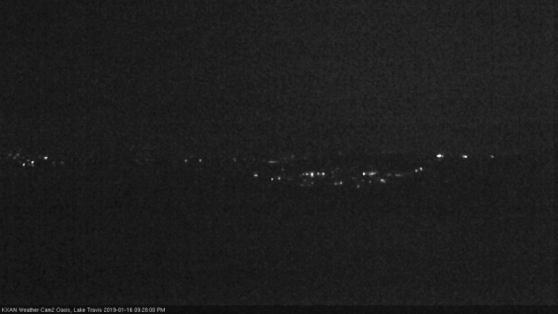 Lake Travis webcam, January 16, 2019 8:30 PM CT