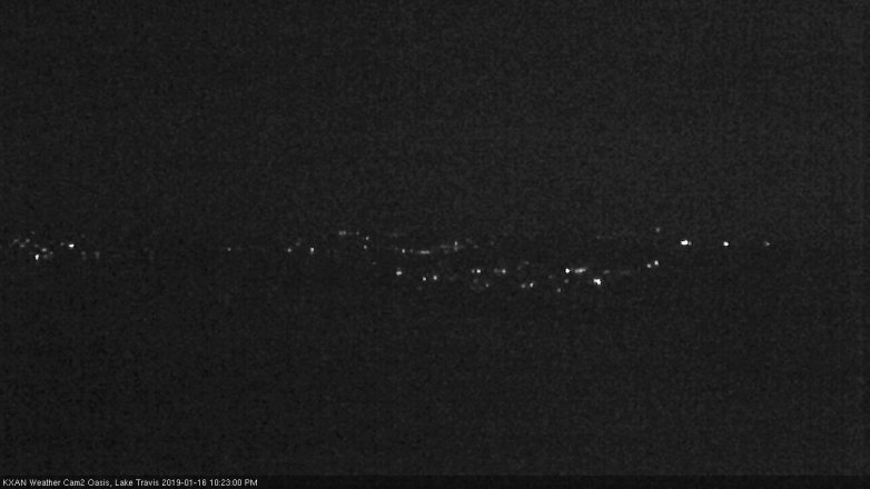 Lake Travis webcam, January 16, 2019 9:25 PM CT