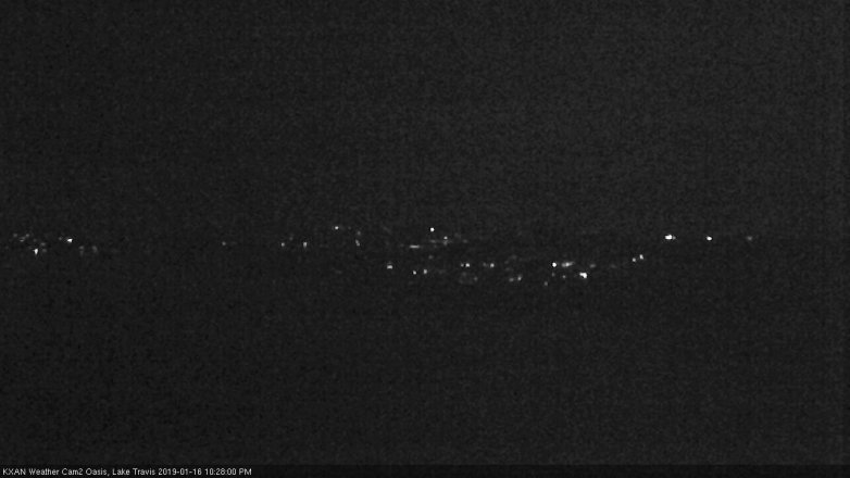 Lake Travis webcam, January 16, 2019 9:30 PM CT