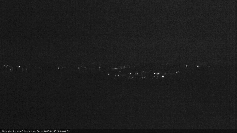 Lake Travis webcam, January 16, 2019 9:35 PM CT