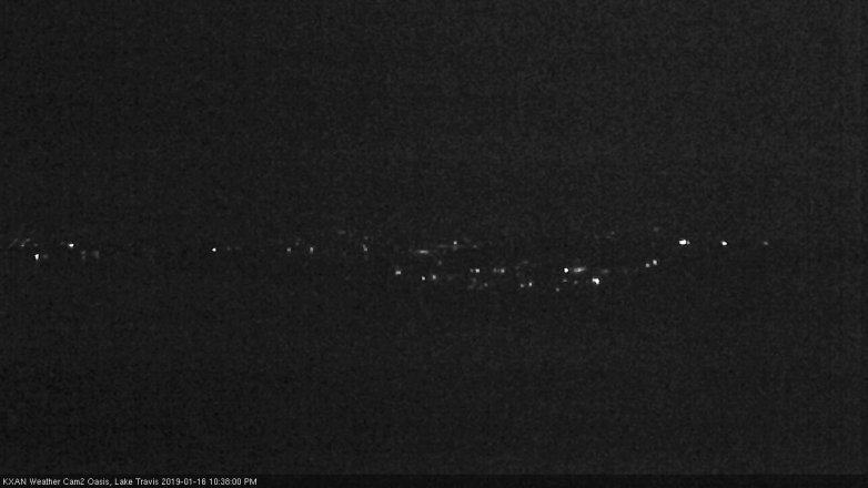 Lake Travis webcam, January 16, 2019 9:40 PM CT