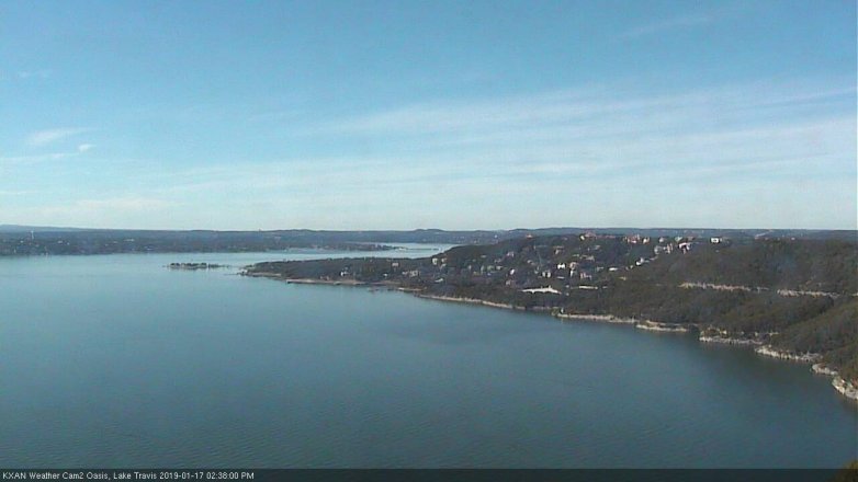 Lake Travis webcam, January 17, 2019 1:40 PM CT