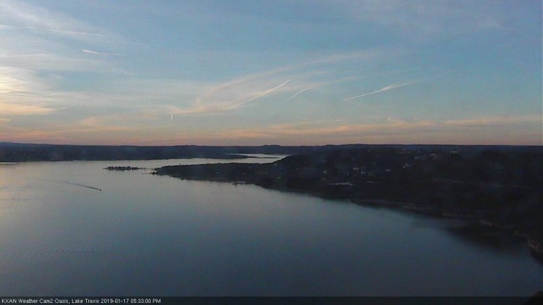 Lake Travis webcam, January 17, 2019 4:35 PM CT