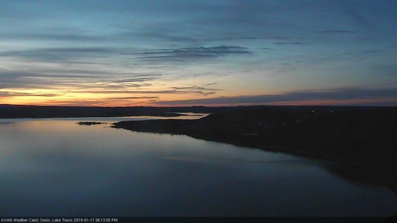 Lake Travis webcam, January 17, 2019 5:15 PM CT