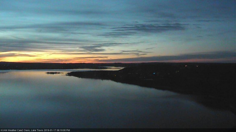 Lake Travis webcam, January 17, 2019 5:20 PM CT