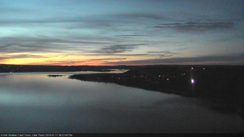 Lake Travis webcam, January 17, 2019 5:25 PM CT